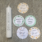 Preview: Gastgeschenk kleine Kerze Stabkerze Schön, dass Du da bist personalisiert Geschenk Taufe Kommunion Konfirmation Firmung Hochzeit